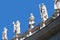 Gallery of saints, fragment of colonnade of St. Peters Basilica in Rome