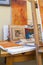 Gallery wrapped used canvas on wooden frame detail - stretcher b