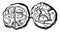 Gallic Coin vintage illustration