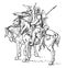 Gallic Horsemen vintage illustration