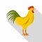 Gallic rooster, symbol of France icon, flat style