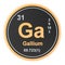 Gallium Ga chemical element. 3D rendering