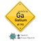 Gallium periodic elements. Business artwork vector graphics