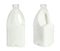 Gallon bottles of milk on white background, collage