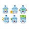 Gallon cartoon character with cute emoticon bring money