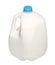 Gallon Milk Bottle with blue Cap on White