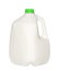 Gallon Milk Bottle with green Cap Isolated on White