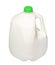 Gallon Milk Bottle with green Cap on White