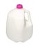 Gallon Milk Bottle with pink Cap Isolated on White