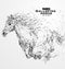 Galloping horse,Many particles,sketch, illustration.