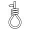 Gallows with rope noose icon black color illustration flat style simple image