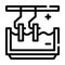 Galvanic bath line icon vector isolated illustration