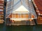 Galvanized iron gable, house boat in the river