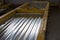 Galvanized profiled steel sheets in packs