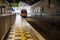 Galway, Ireland - 01.29.2021: Galway train station platform with train and passengers