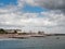 Galway / Ireland 02/20/2019 Salthill promenade, Fun fair with big wheel, cloudy sky