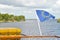 Galway River Corrib, Connacht, Ireland June 2017,Euro Flag in