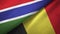 Gambia and Belgium two flags textile cloth, fabric texture