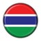 Gambia button flag round shape