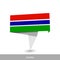 Gambia Country flag. Folded ribbon banner flag