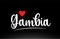 Gambia country text typography logo icon design on black background