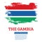 The Gambia Flag with Brush Strokes. Independence Day