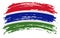 Gambia flag in grunge brush stroke, vector