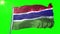 Gambia flag seamless looping 3D rendering video. Beautiful textile cloth fabric loop waving