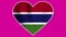 Gambia Heart Love Flag Loop - Realistic 4K flag waving in the wind