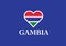Gambia heart shape love symbol national flag country emblem