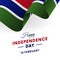 Gambia Independence Day. 18 February. Waving flag in heart. Vector.