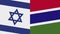 Gambia and Israel Two Half Flags Together