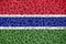 Gambia national flag made of water drops. Background forecast season concept