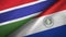 Gambia and Paraguay two flags textile cloth, fabric texture