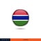Gambia round flag vector design.