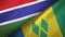 Gambia and Saint Vincent and the Grenadines two flags textile cloth