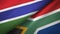 Gambia and South Africa two flags textile cloth, fabric texture