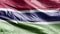 Gambia textile flag waving on the wind loop