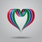 Gambian flag heart-shaped ribbon. Vector illustration.