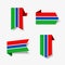 Gambian flag stickers and labels. Vector illustration.