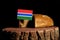 Gambian flag on a stump with bread