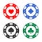 Gambling casino poker chips color set