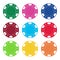 Gambling casino poker chips color set