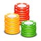 Gambling casino poker stack chips color sign