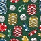 Gambling colorful seamless pattern