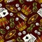 Gambling colorful vintage seamless pattern