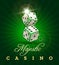 Gambling dice casino poster on green