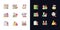 Gambling game types light and dark theme RGB color icons set