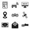 Gambling hall icons set, simple style