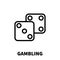 Gambling icon or logo in modern line style.